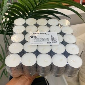 1 packs/100 individual IKEA GLIMMA Unscented tea lights date night dinner party